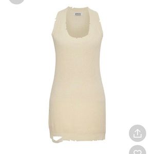 Knit cream sweater dress